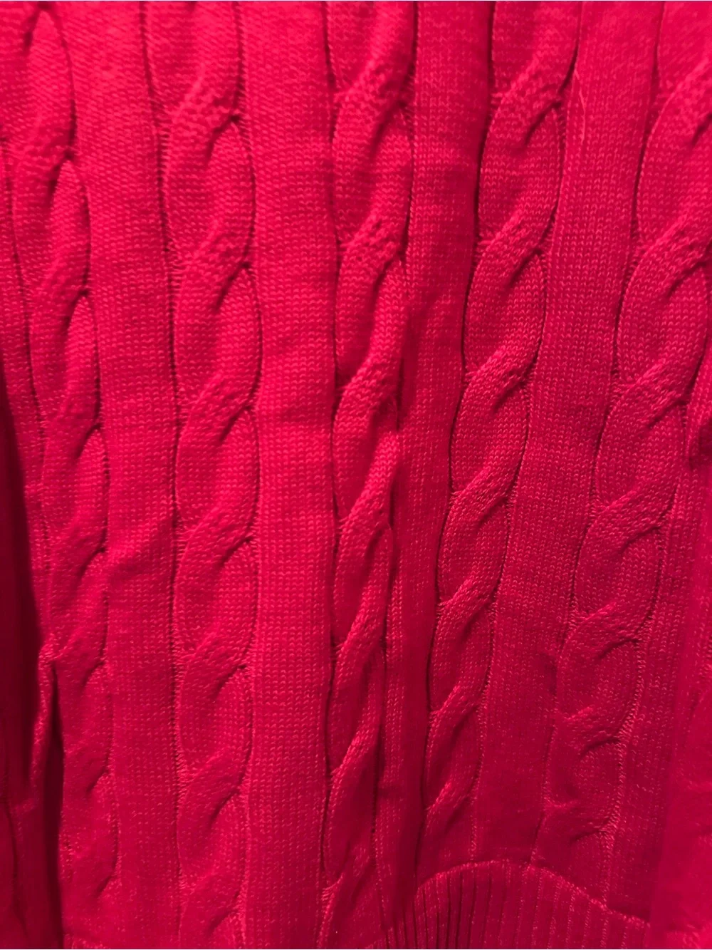 NWT d&Co Adaptive Red Cable Knit Layered Hem Sweater Medium - Picture 7 of 7